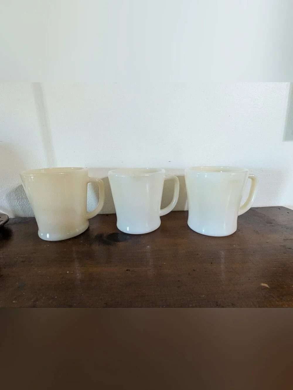 Vintage Fire King Milk Glass D-Handle Coffee Mugs - Set of 3 Antique Anchor Hock